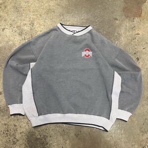 Vintage VESI Ohio State Thermal Knit Sweatshirt Mens Large Gray Faded College